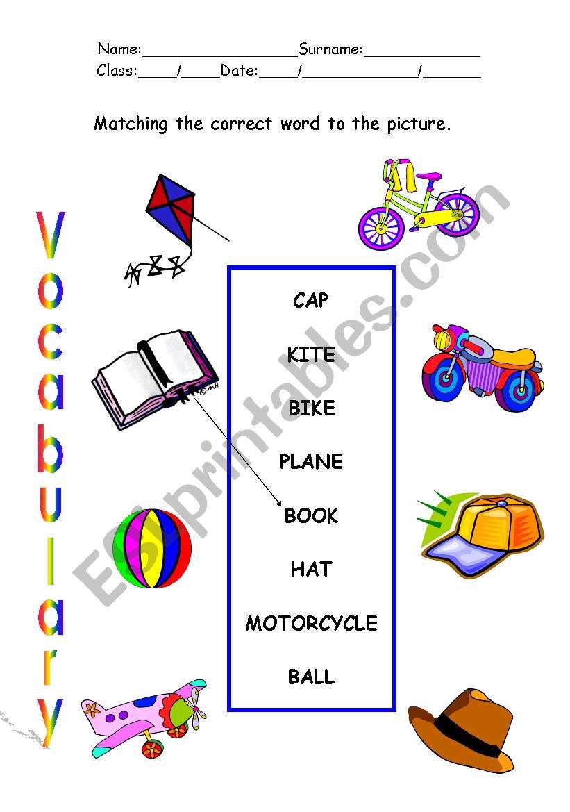 Toys worksheet