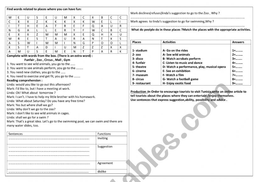 where shall we go worksheet