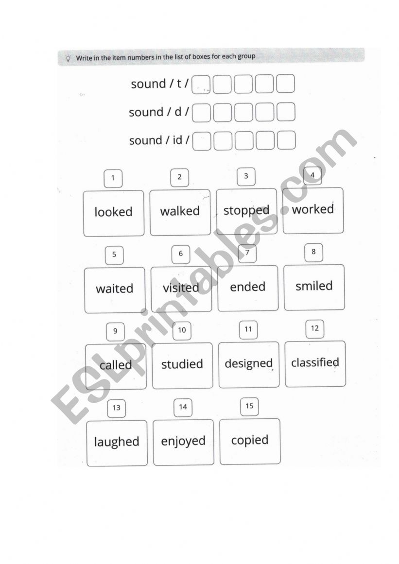 PAST TENSE PHONETIC SOUNDS OF REGULAR VERBS