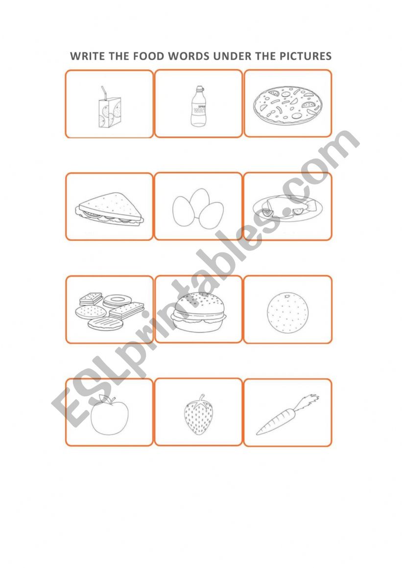 food worksheet