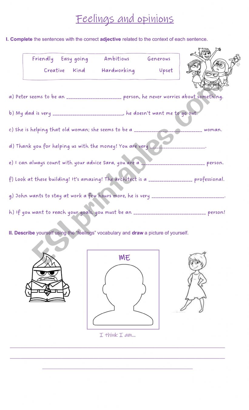 Feelings worksheet