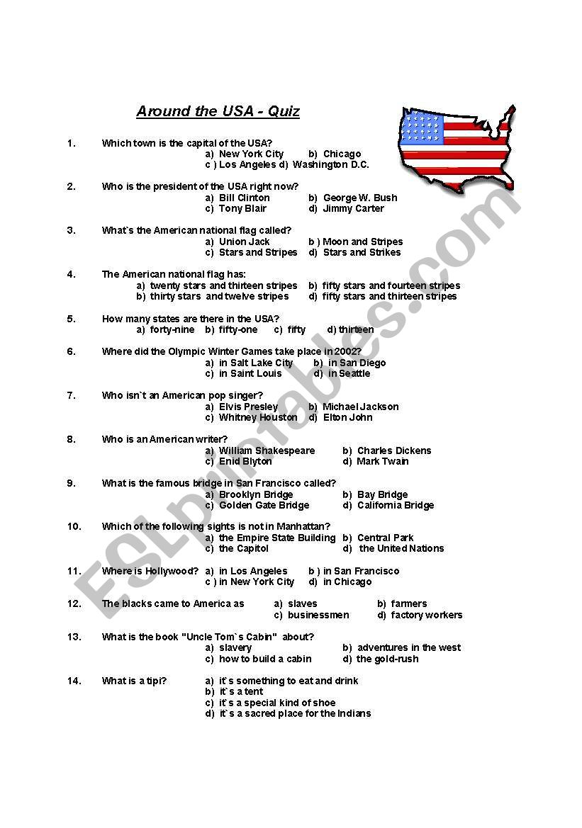Quiz USA worksheet