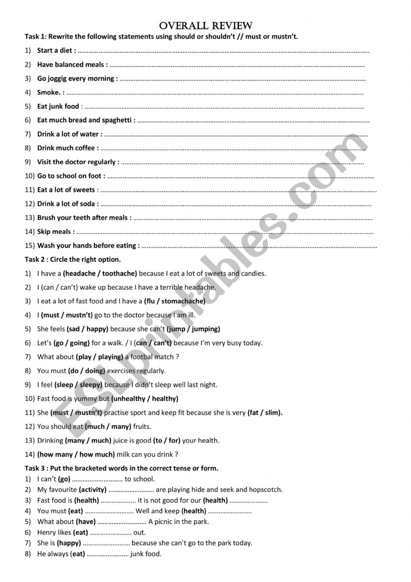 unit 2 6th form worksheet