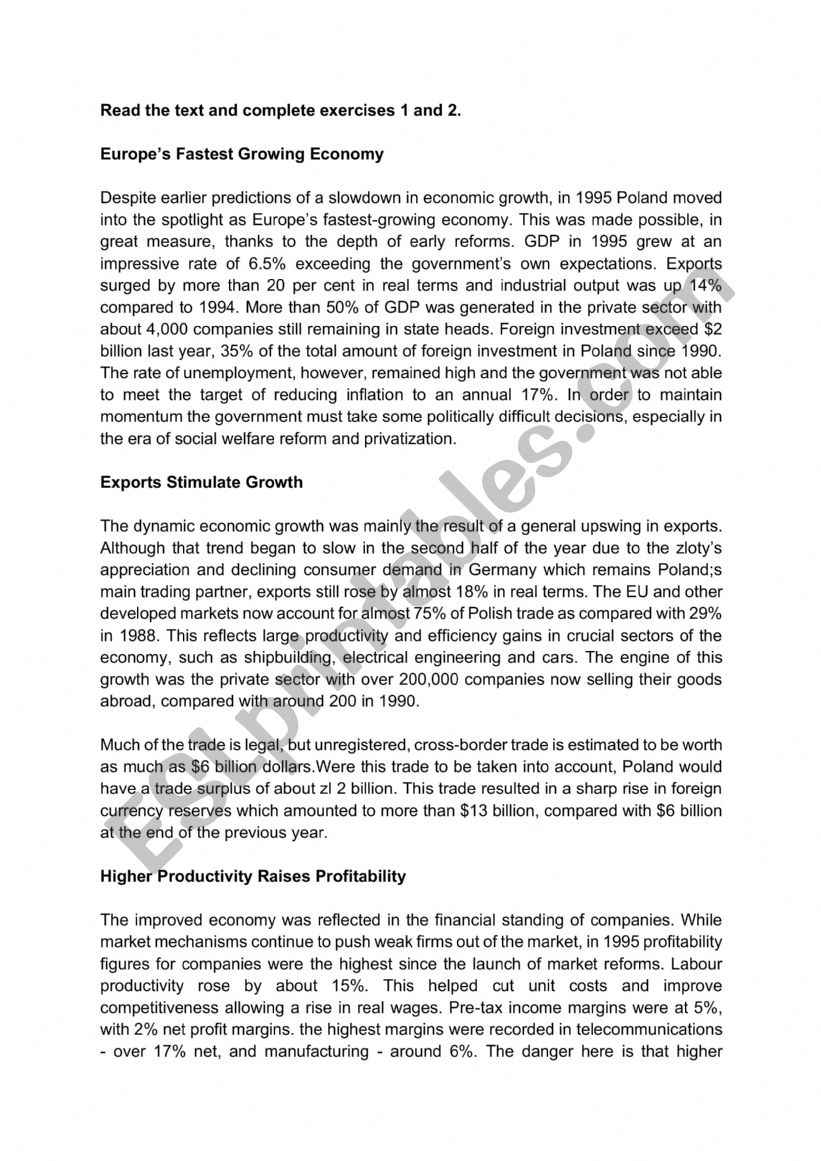 Europeâ€™s Fastest Growing Economy