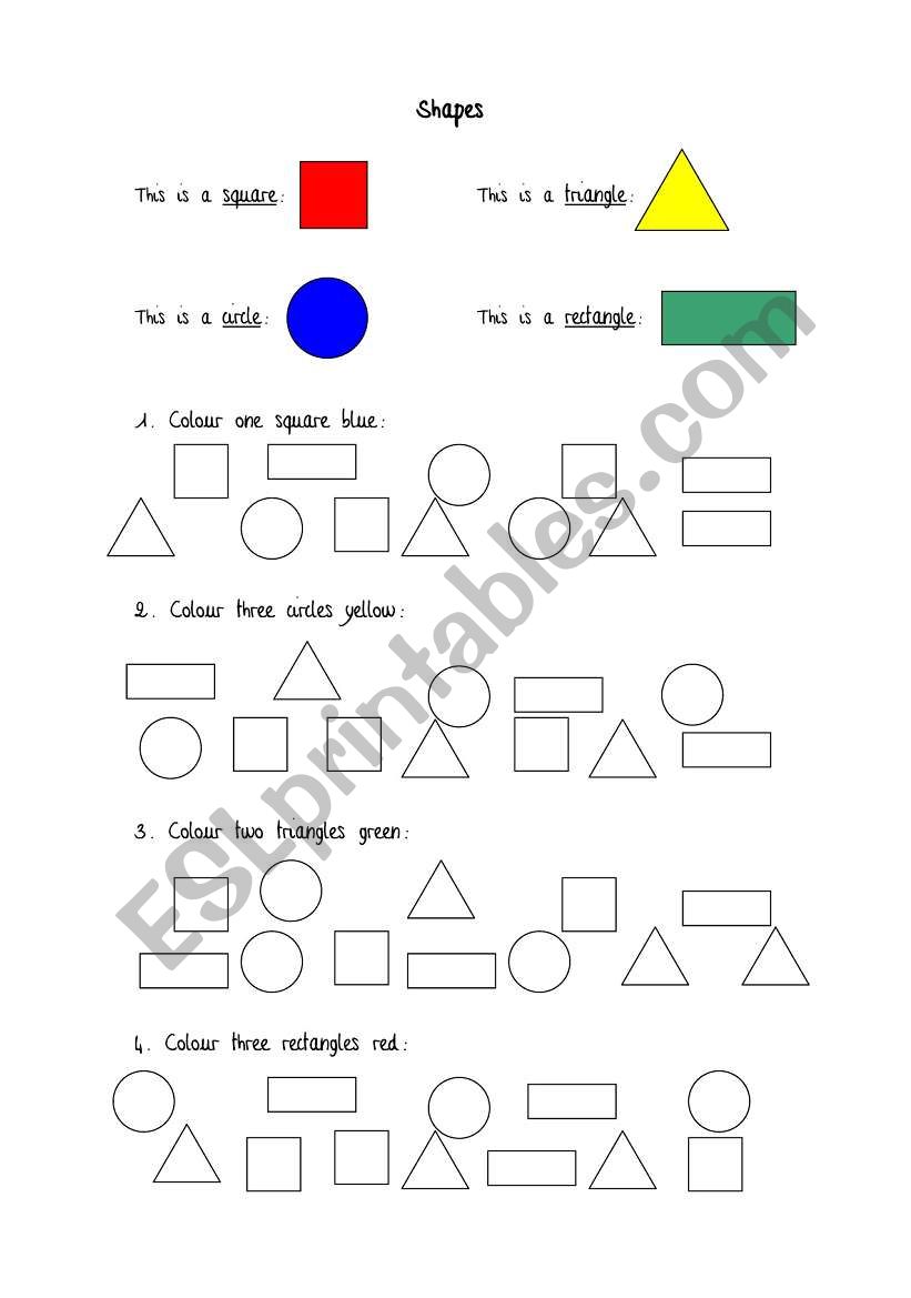 Shapes worksheet