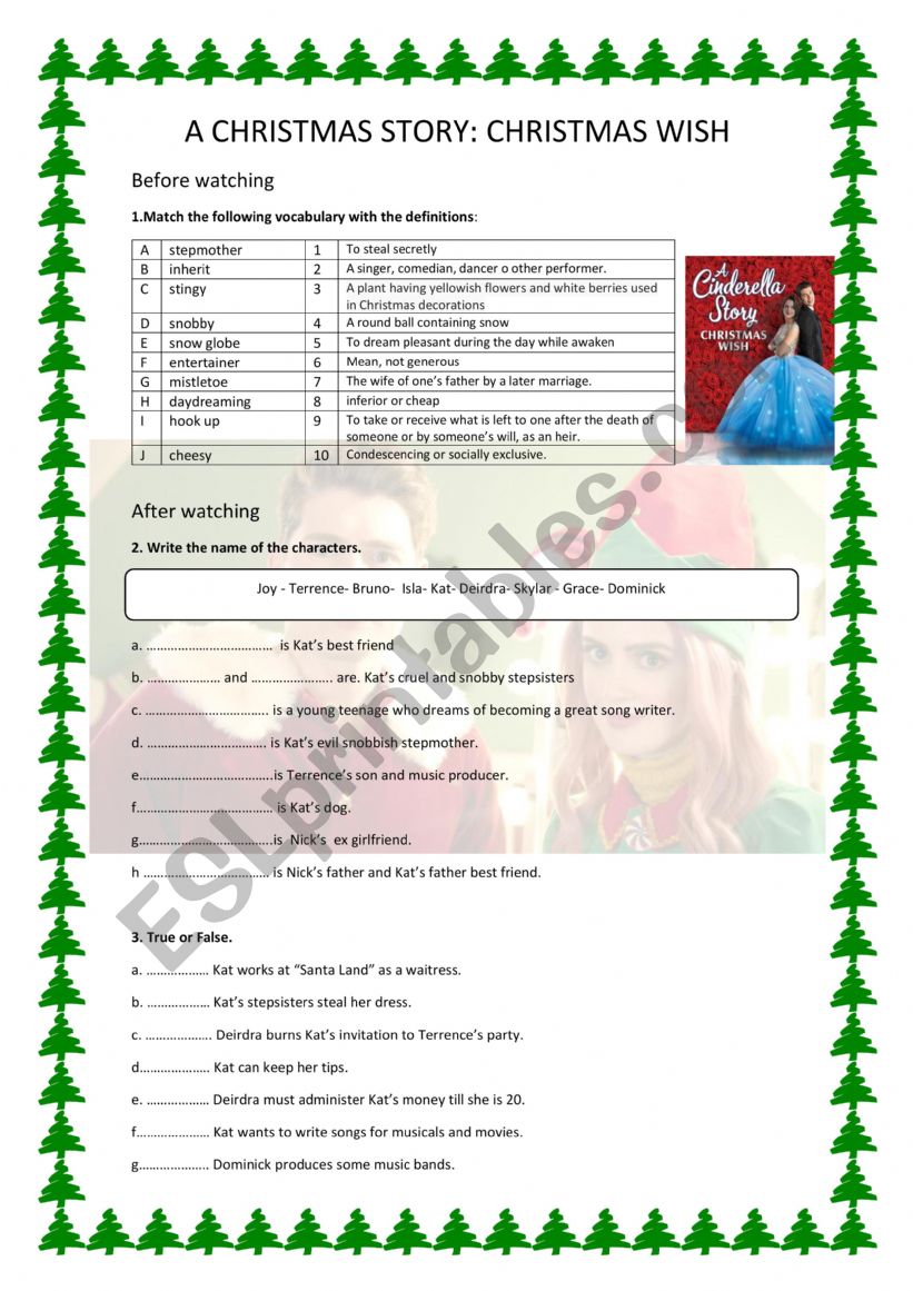 A Christmas story- Movie worksheet