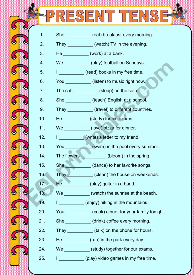 PRESENT SIMPLE EXERCISE worksheet