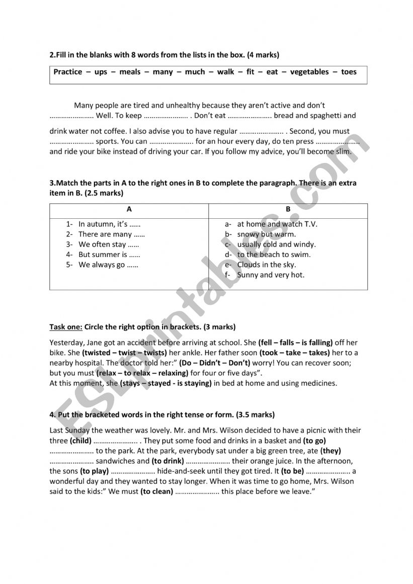 mid-term test3 7th grad language