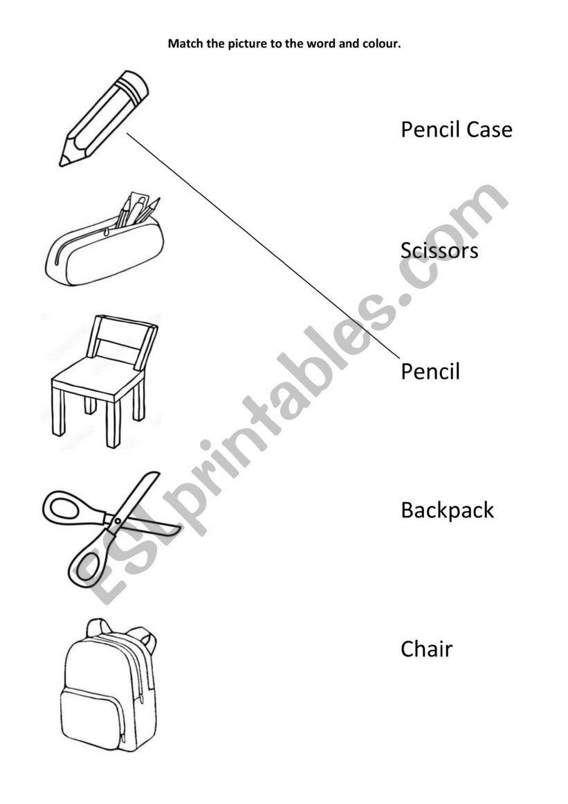 School vocabulary Matching Activity