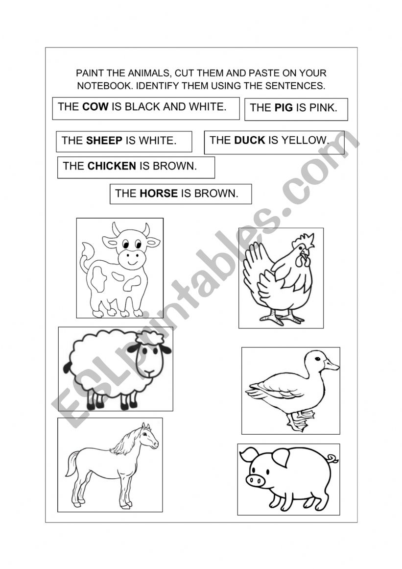 FARM ANIMALS worksheet