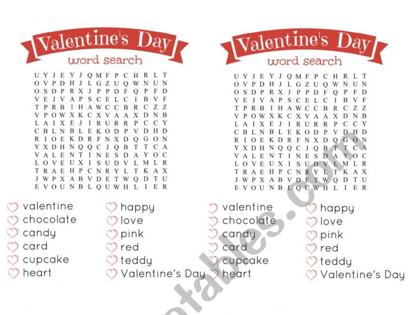 VAlentines worksheet