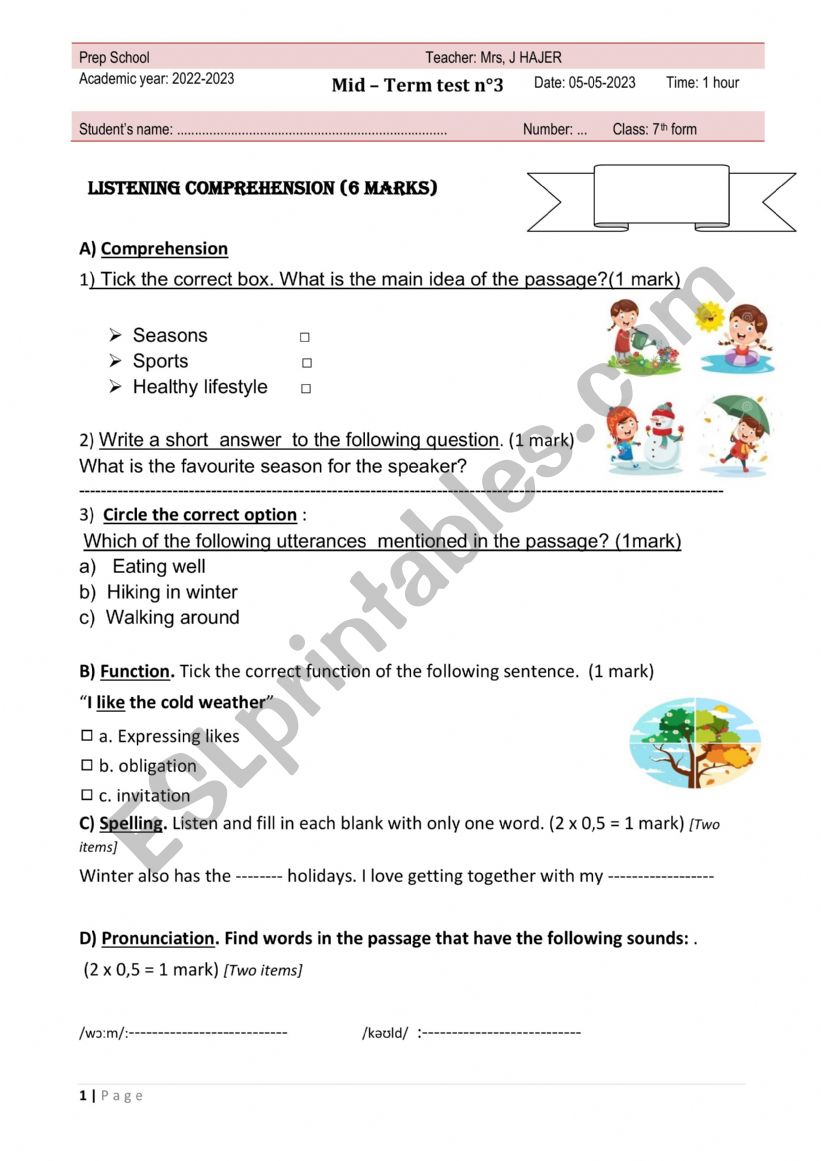   MID TERM TEST N 3 7TH https://listenaminute.com/w/winter.mp3 