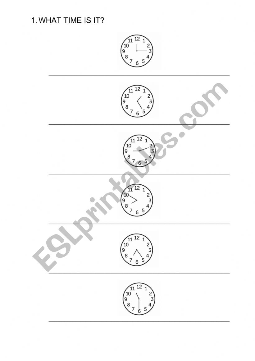 TIME, NUMBERS AND TRANSLATE worksheet