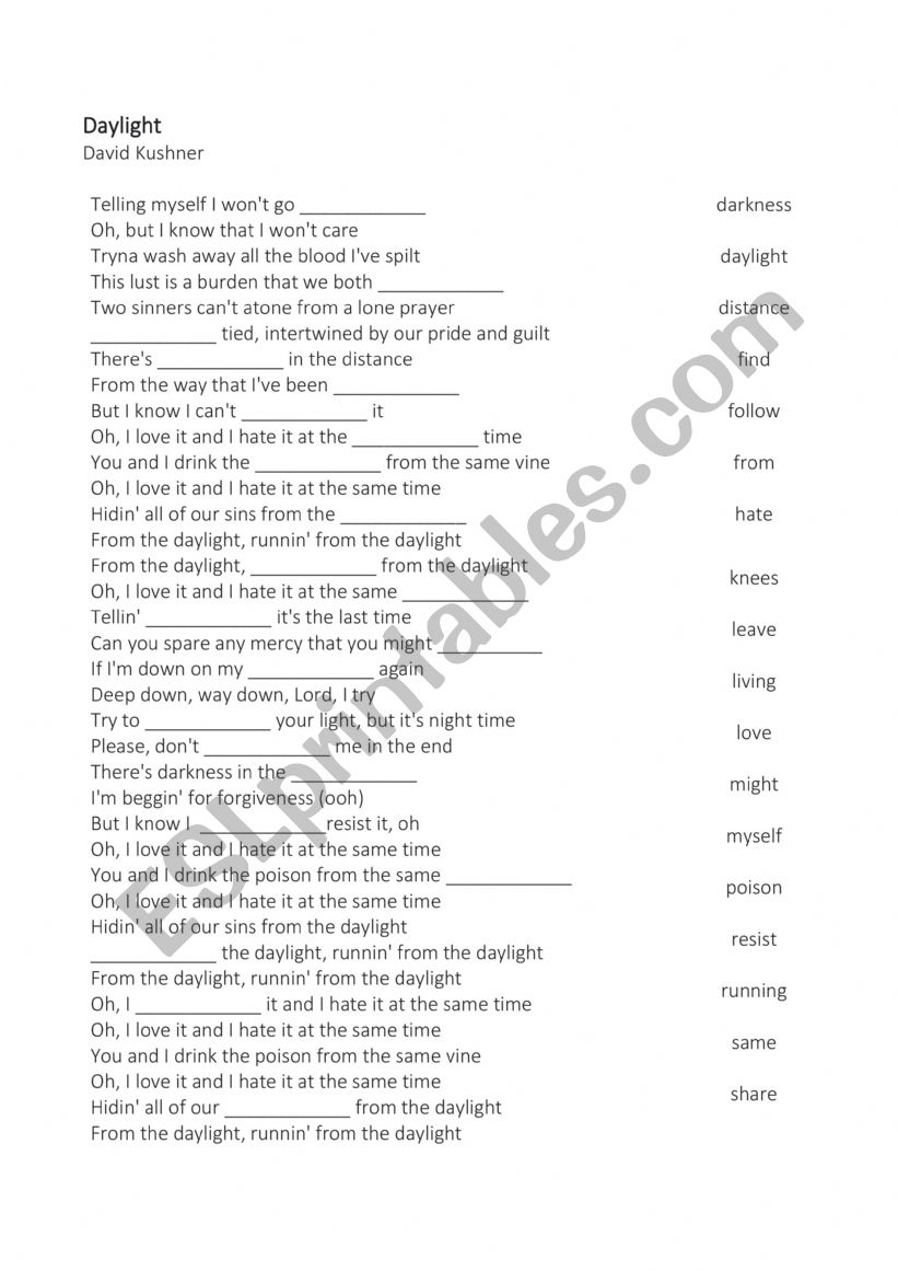 Dayight_David Kushner worksheet