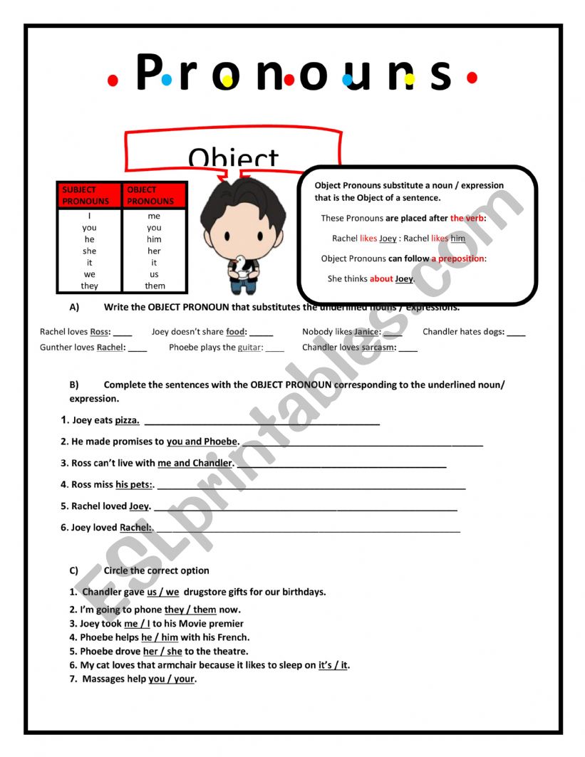 Object pronouns worksheet