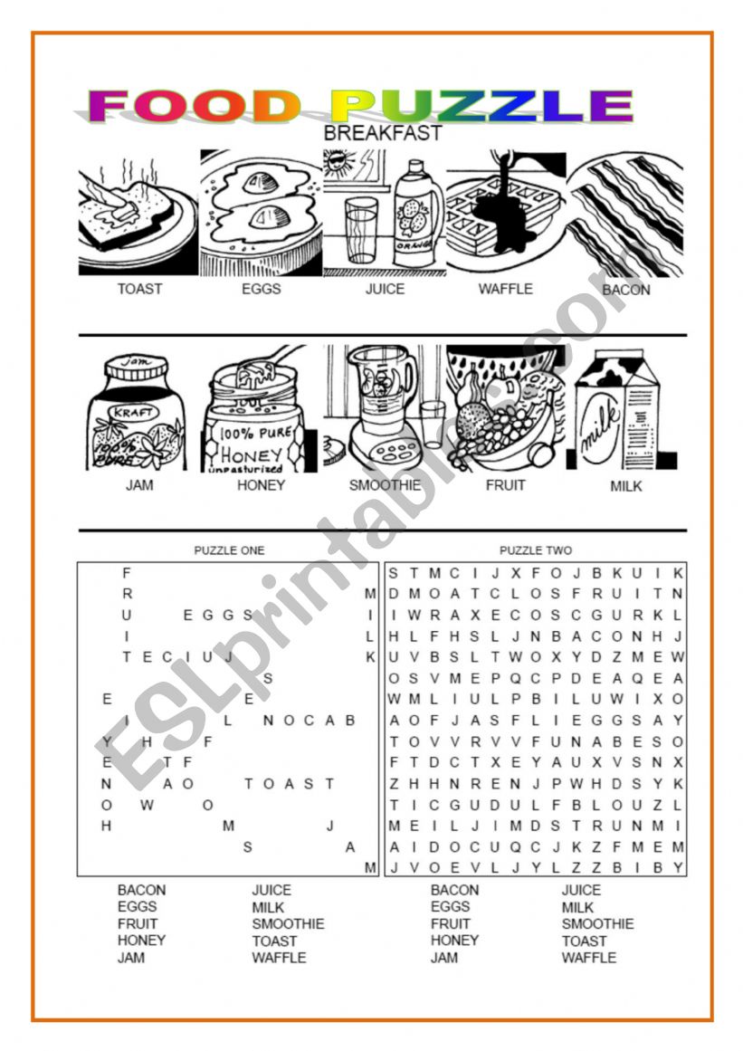 Breakfast worksheet