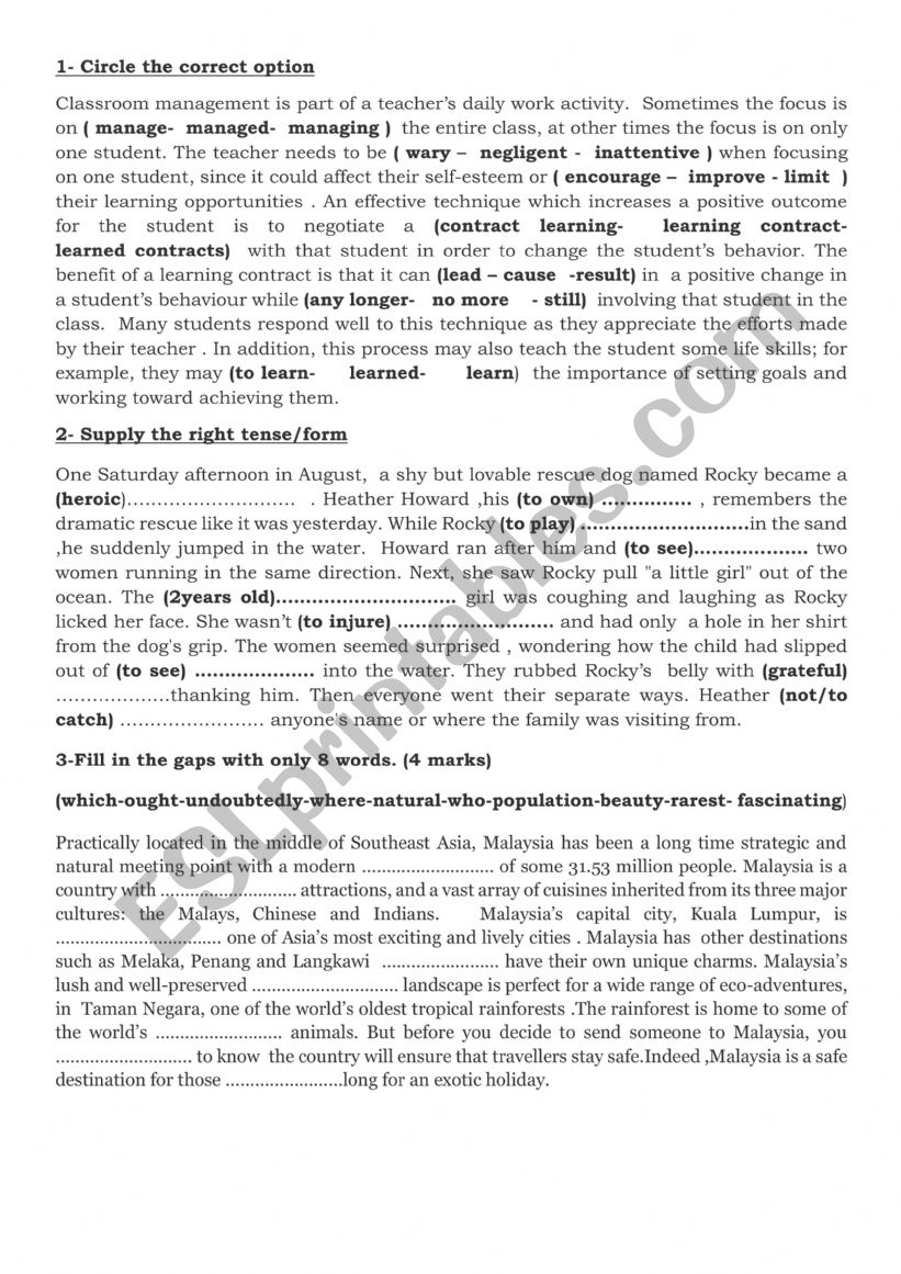 First form  Mid of Term 3 test 