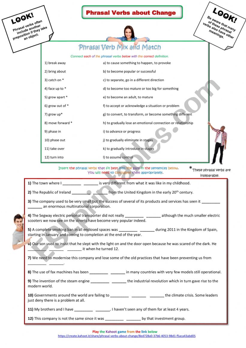 Phrasal Verbs About Change  worksheet