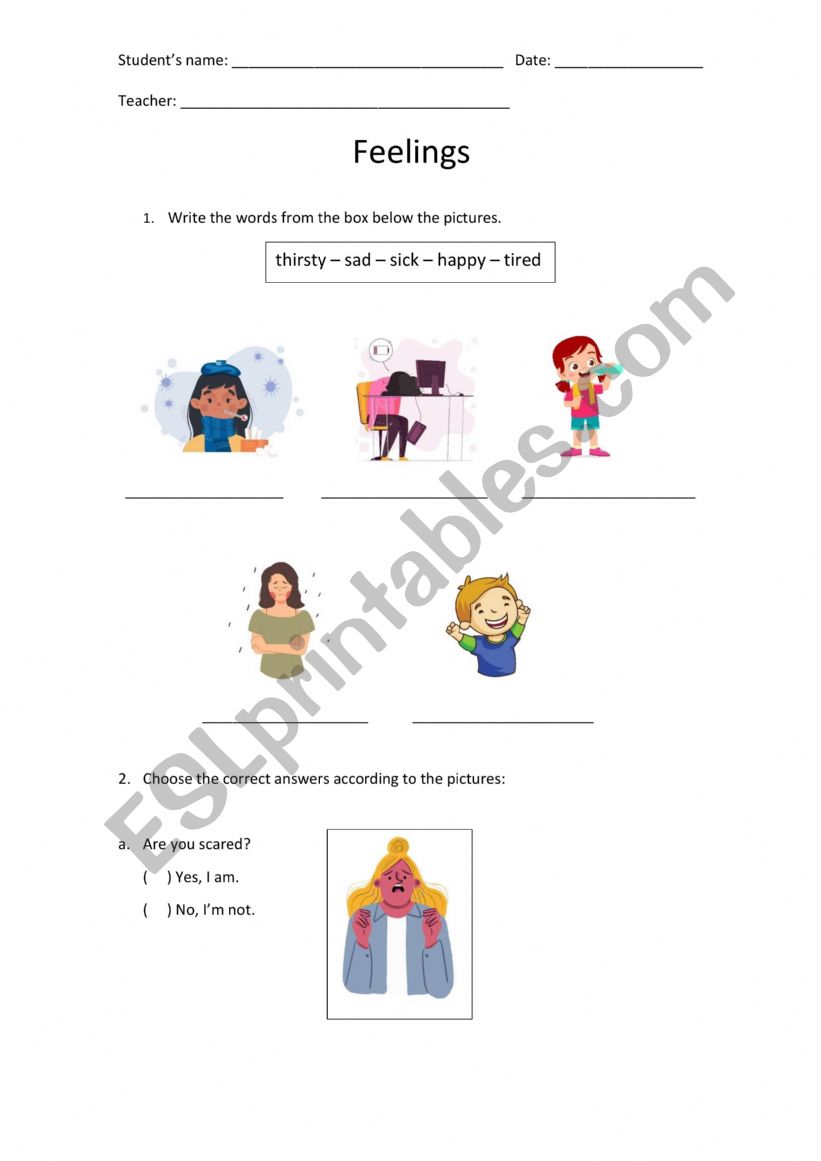 Feelings worksheet