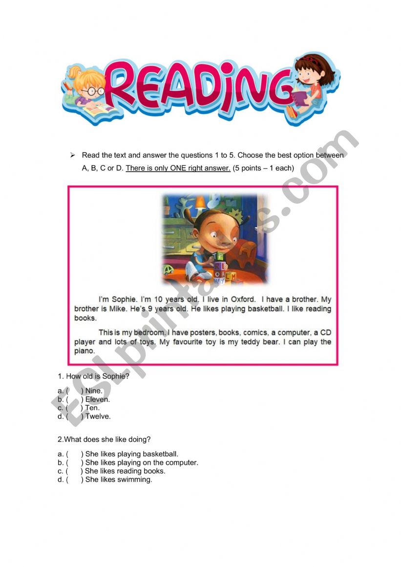 ENGLISH TEST WITH KEY worksheet