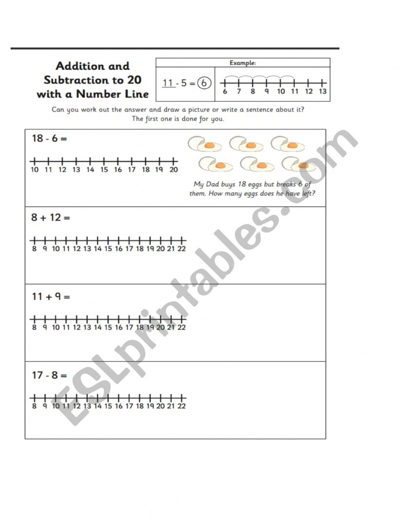 addition and subtraction with a number line 