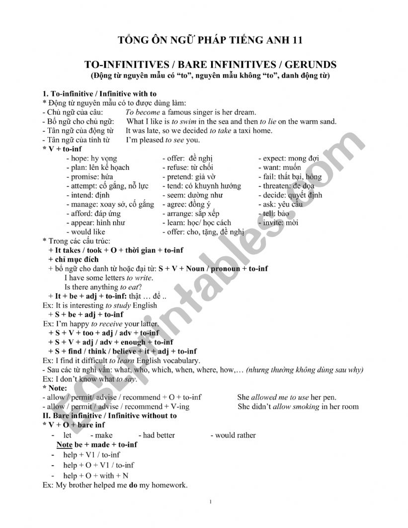 english grammar grade 11 worksheet