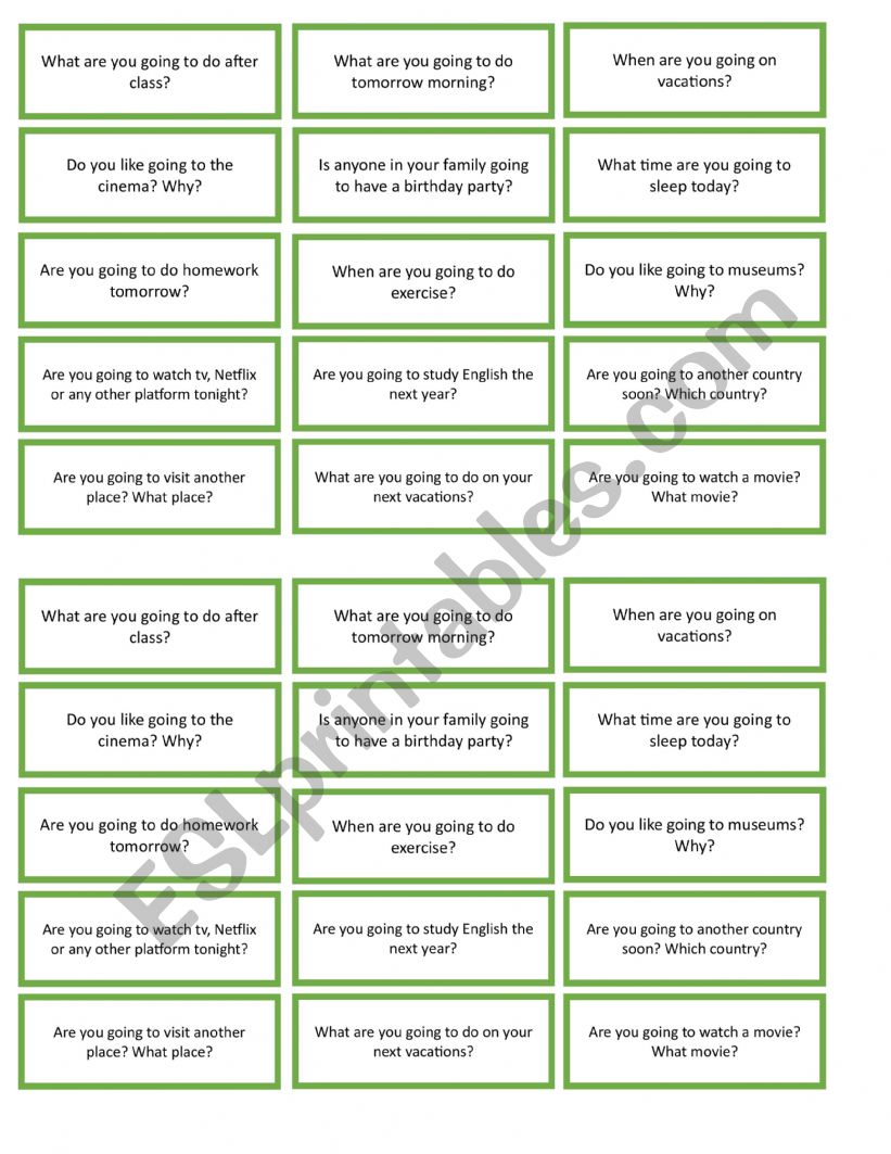 GOING TO CONVERSATION worksheet