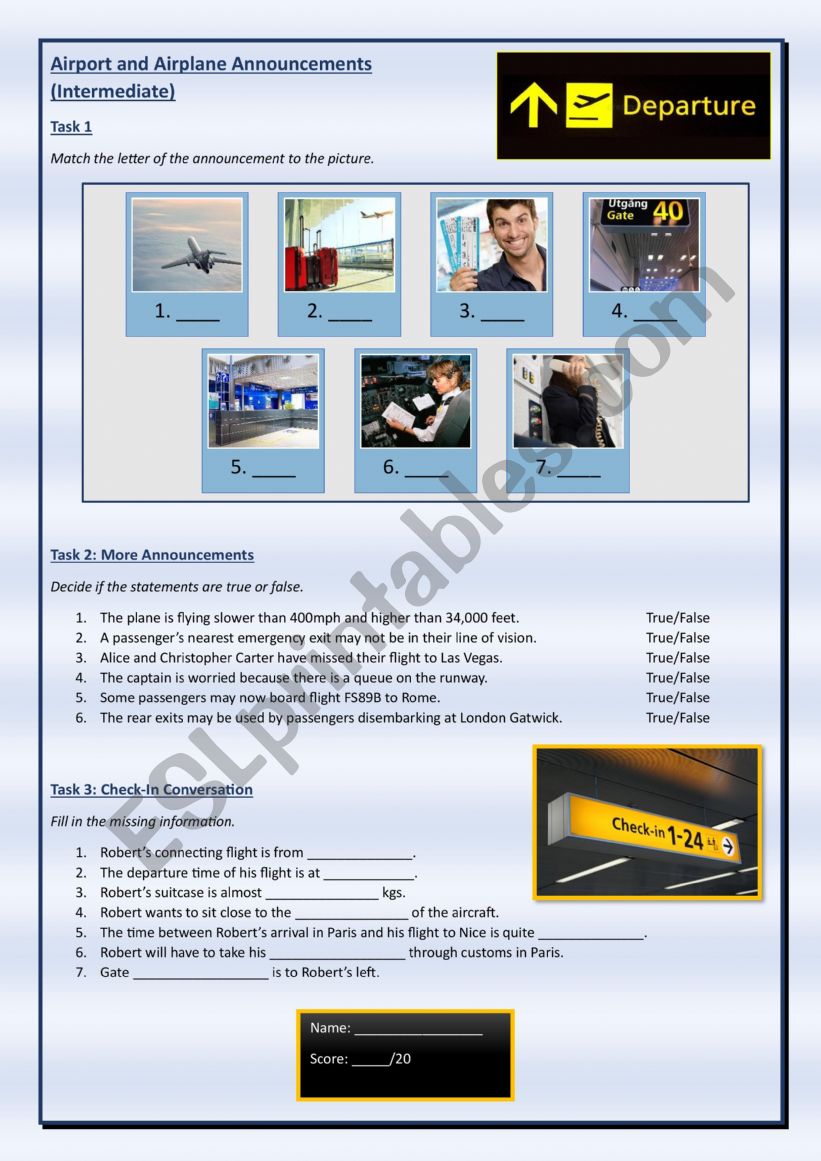 Airport and Airplane Announcements (Intermediate)