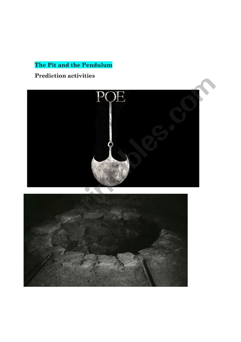 The Pit and the Pendulum  worksheet