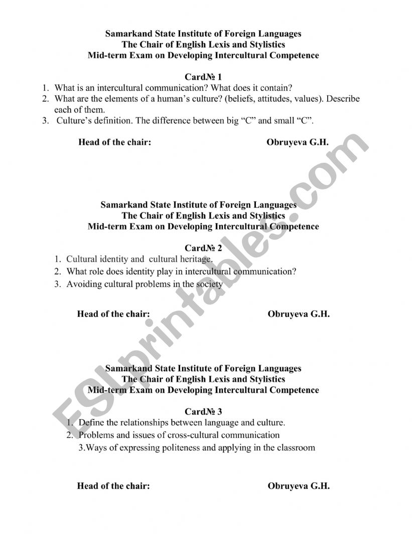 dic worksheet