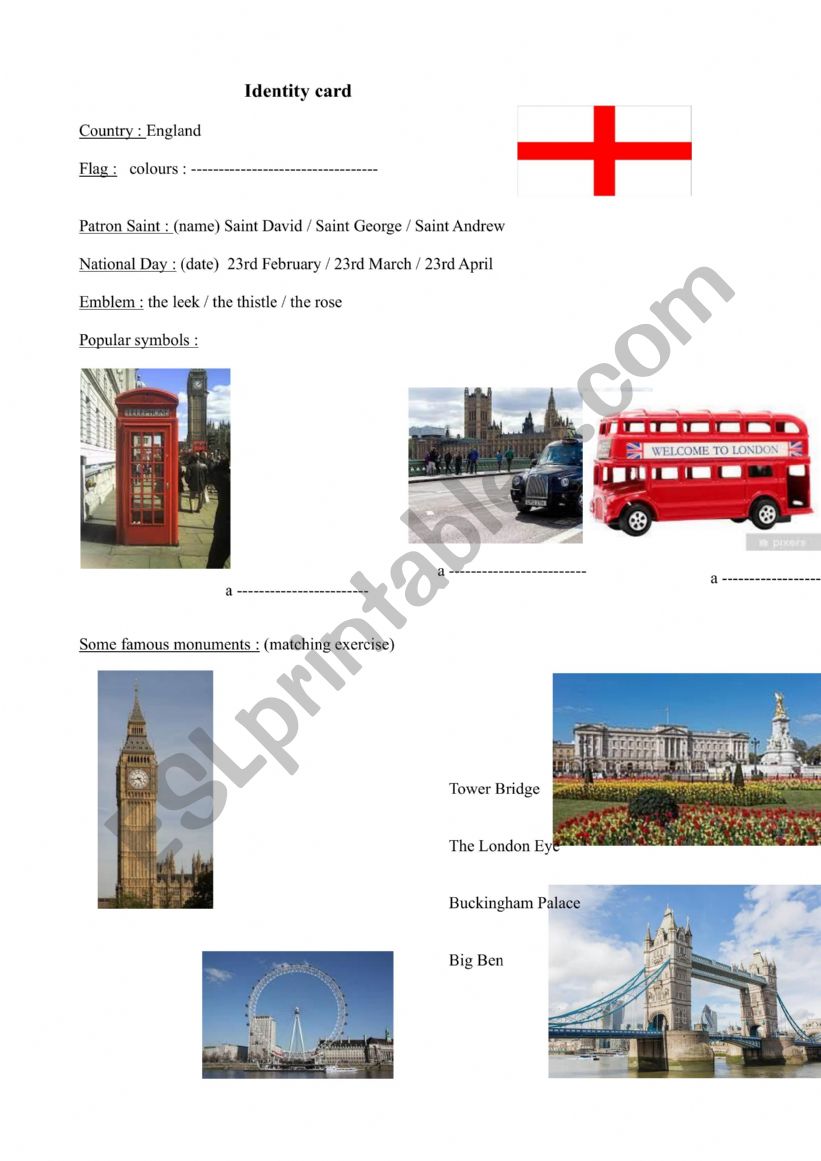 Webquest England worksheet