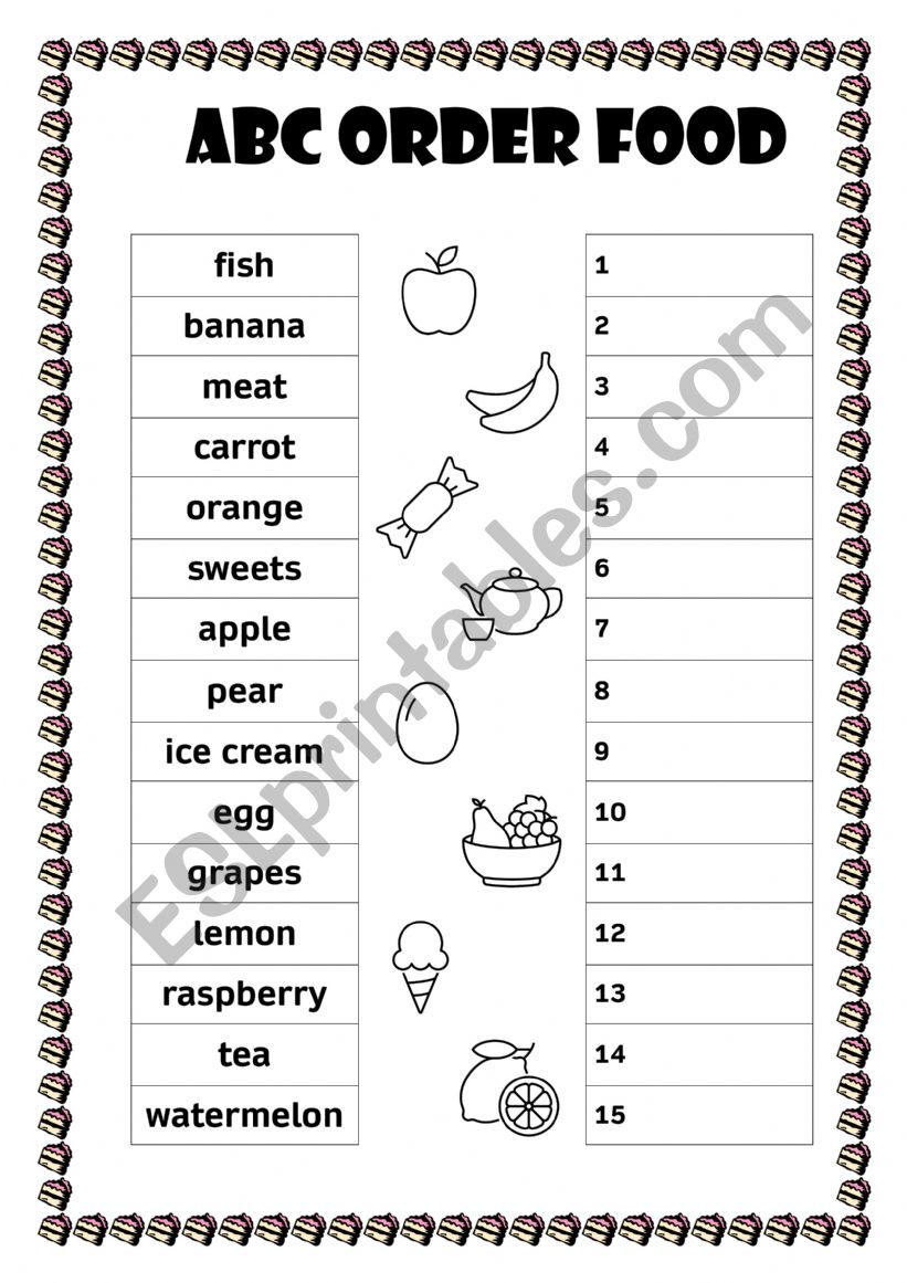 ABC Order worksheet