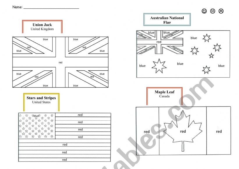 English speaking countries flags