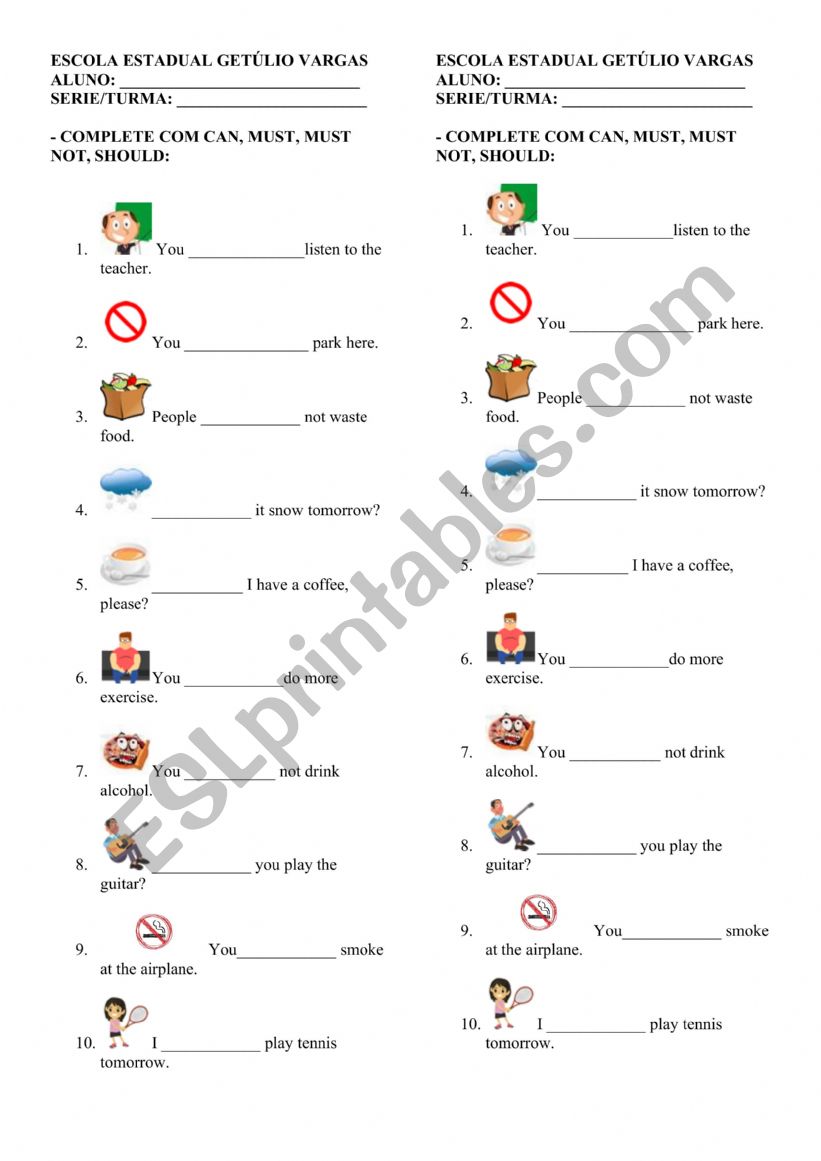 modal verbs worksheet