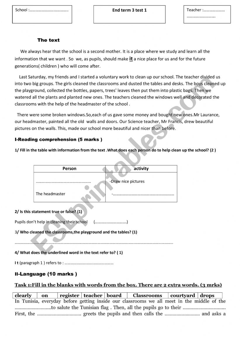 end term 3 test 1 7 form worksheet