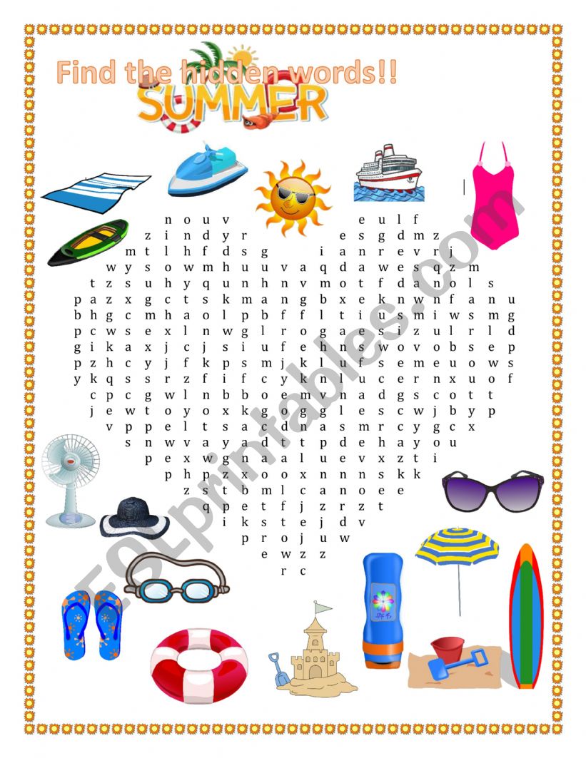 summer time!! worksheet