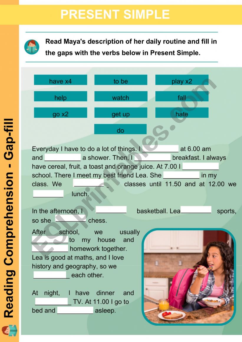 Present simple revision worksheet