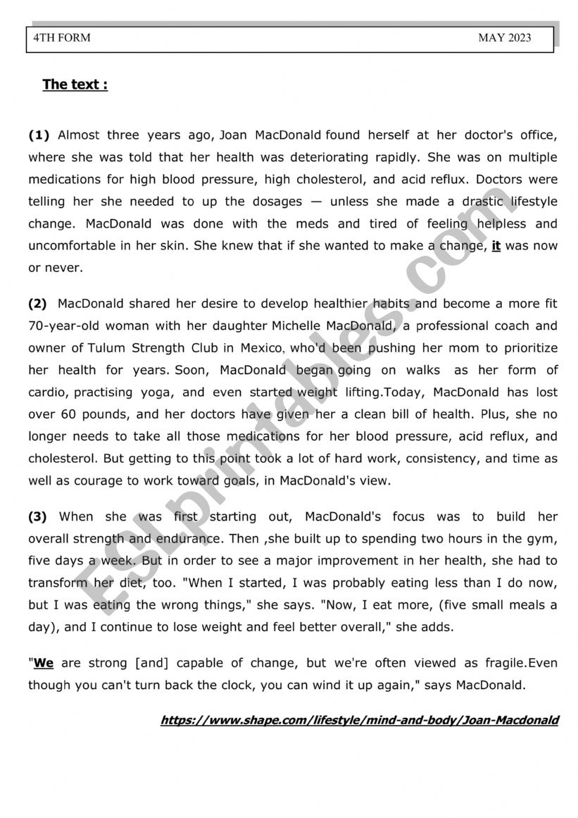 mock bac exam worksheet