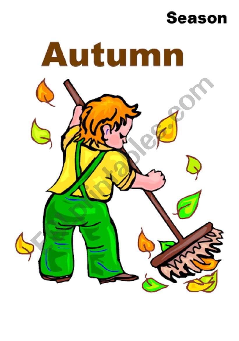 Flashcard Autumn worksheet