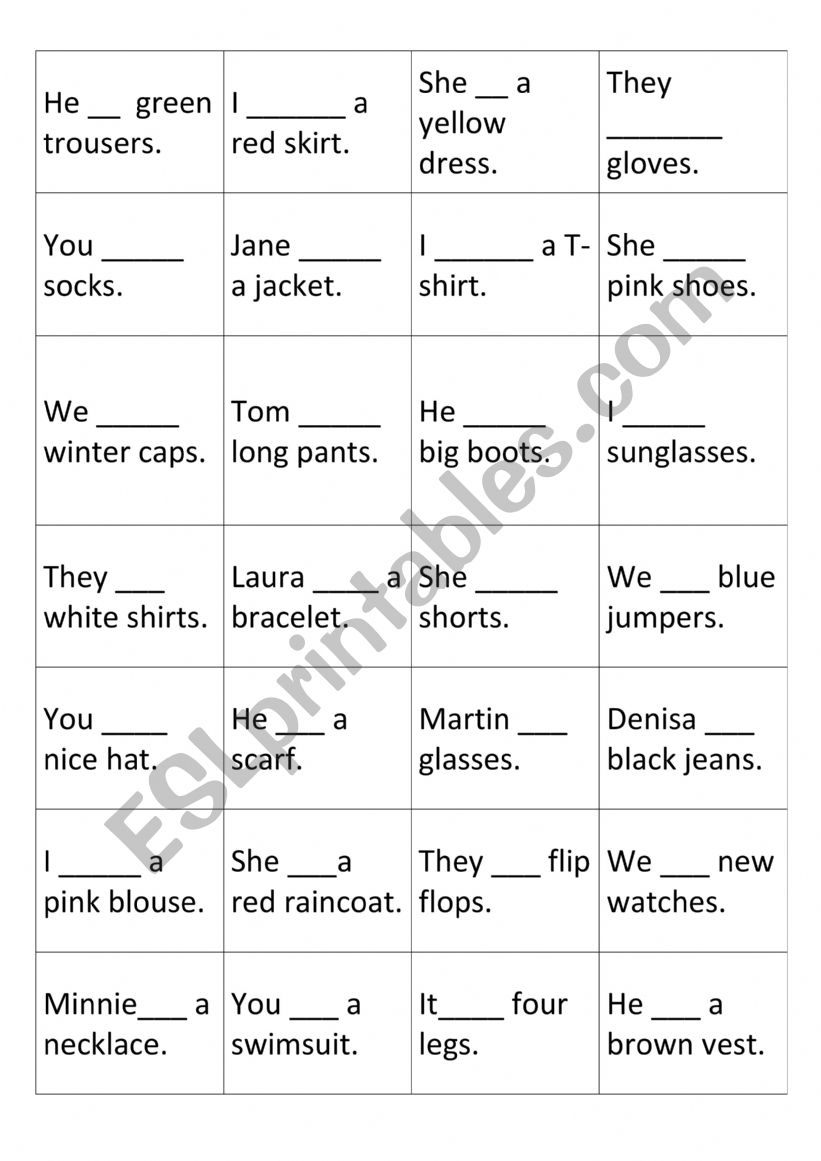 Hve/has got worksheet
