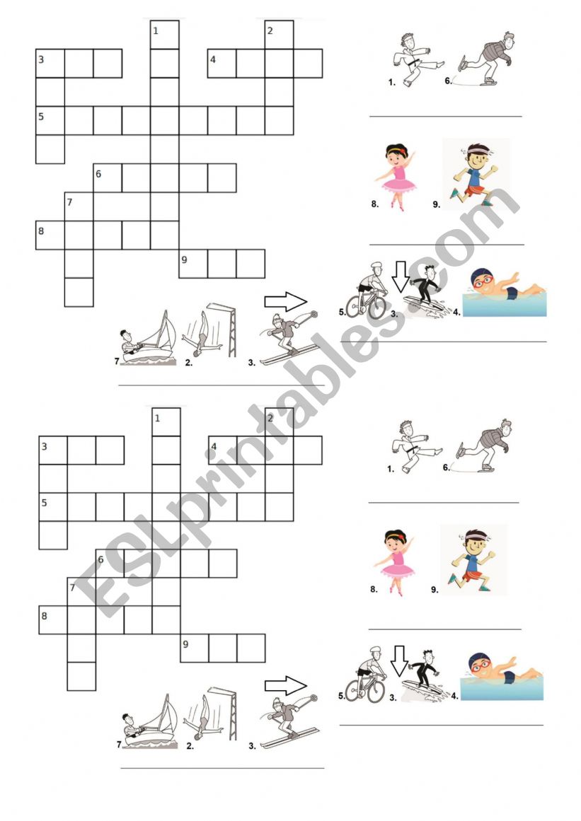 SPORTS CROSSWORD worksheet