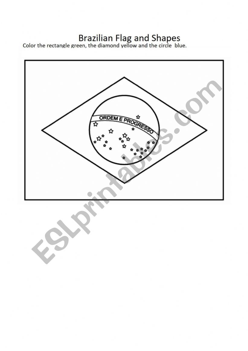 Brazilian Flag worksheet