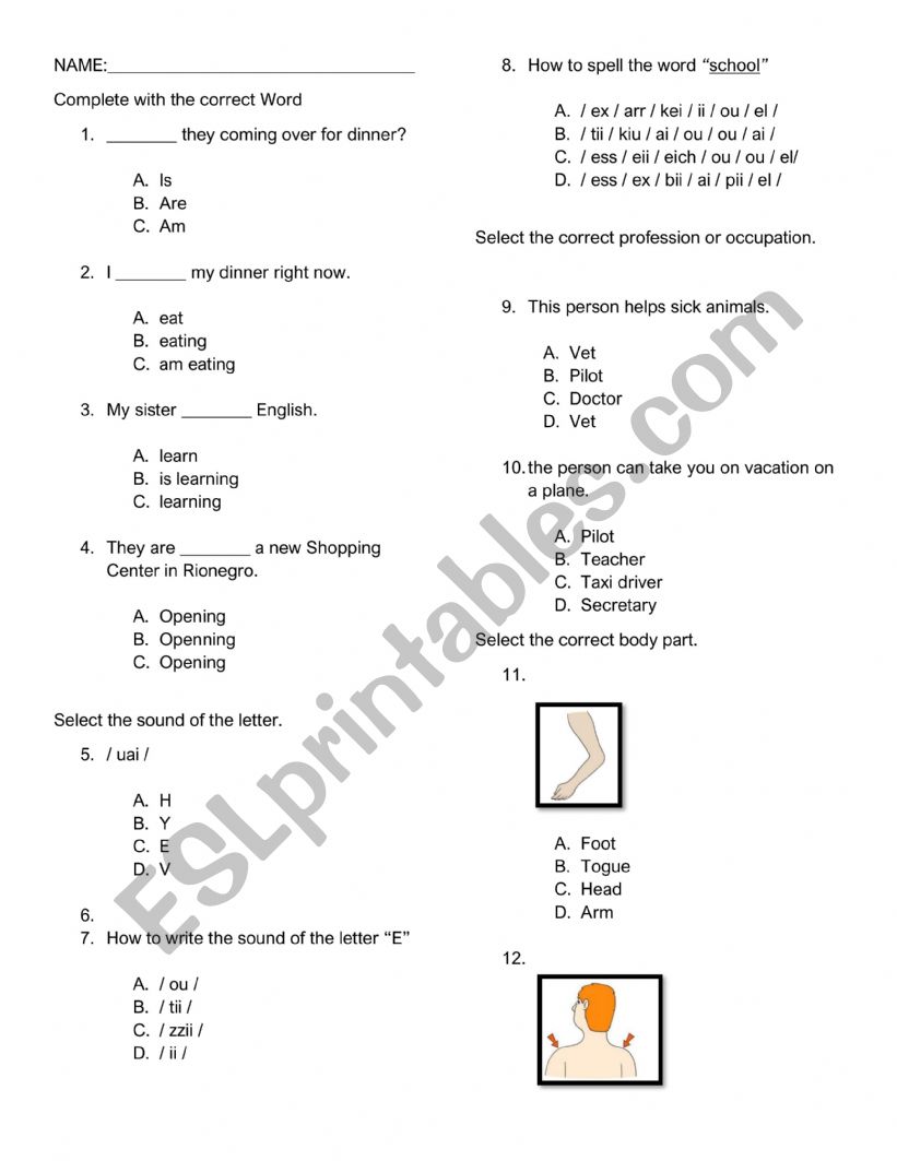 basic b=vocabulary  worksheet