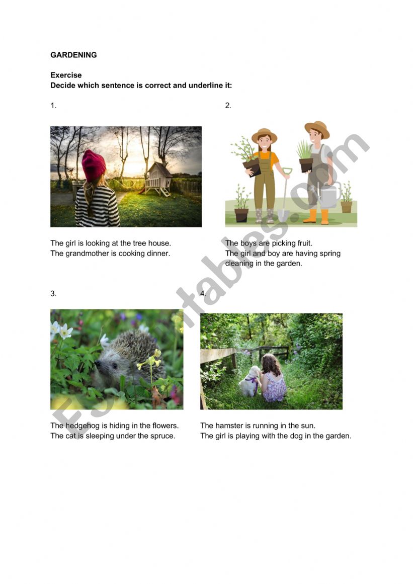 GARDENING worksheet