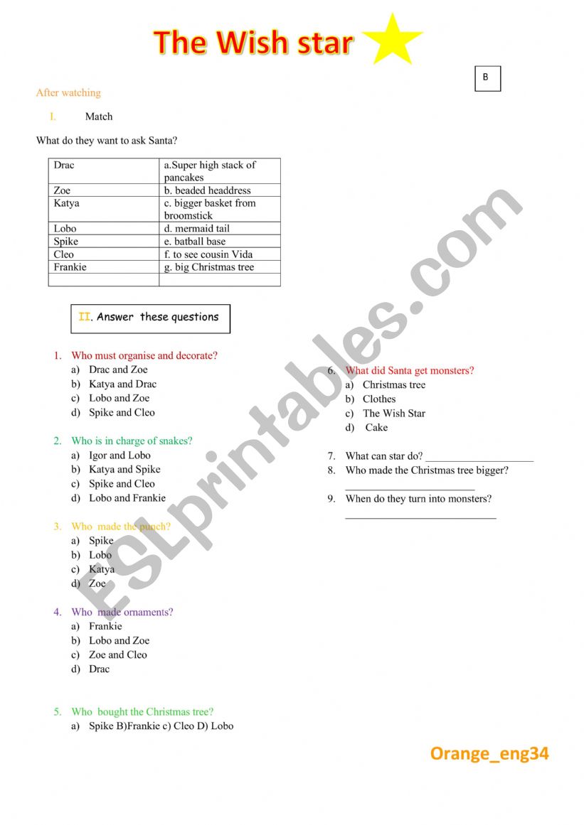 Super monsters worksheet