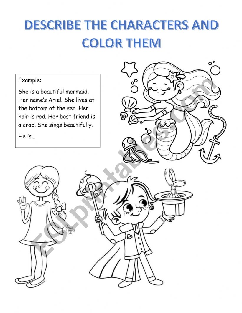 elementary description worksheet