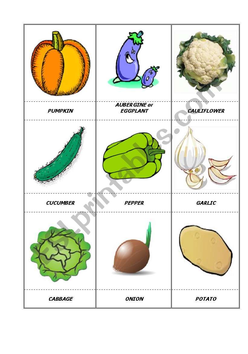 VEGETABLES and GREENERY (1/2) worksheet