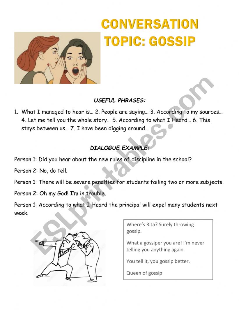 GOSSIP worksheet