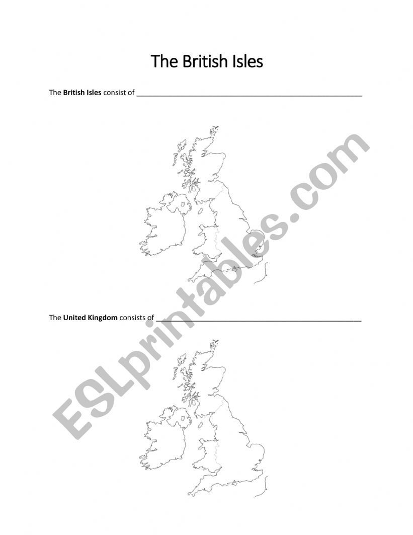 The British Isles Coloring Activity