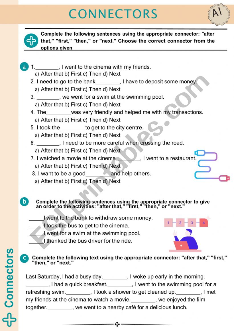 Connectors worksheet